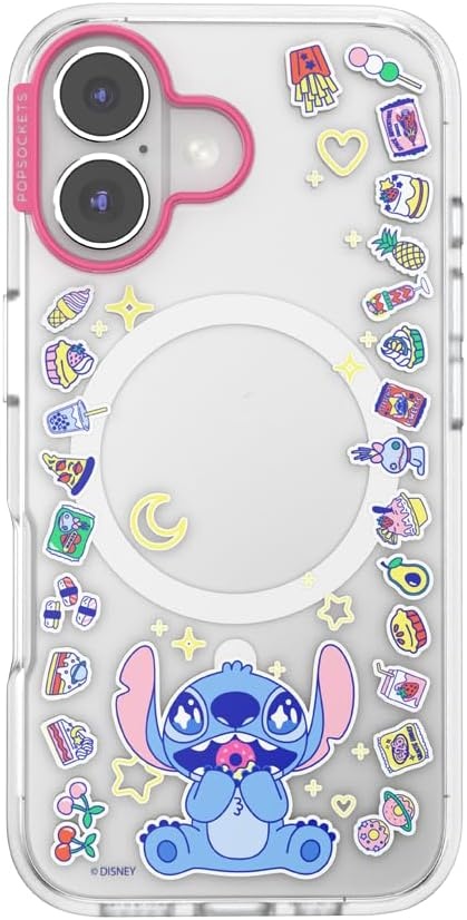 image:imagePopSockets iPhone 13 Pro Max Phone Case with MagSafe Wireless Charging Compatible Disney Mickey Latte CheckStitch Snack Attack
