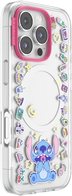 image:imagePopSockets iPhone 13 Pro Max Phone Case with MagSafe Wireless Charging Compatible Disney Mickey Latte CheckStitch Snack Attack