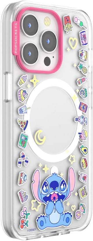 image:imagePopSockets iPhone 13 Pro Max Phone Case with MagSafe Wireless Charging Compatible Disney Mickey Latte CheckStitch Snack Attack