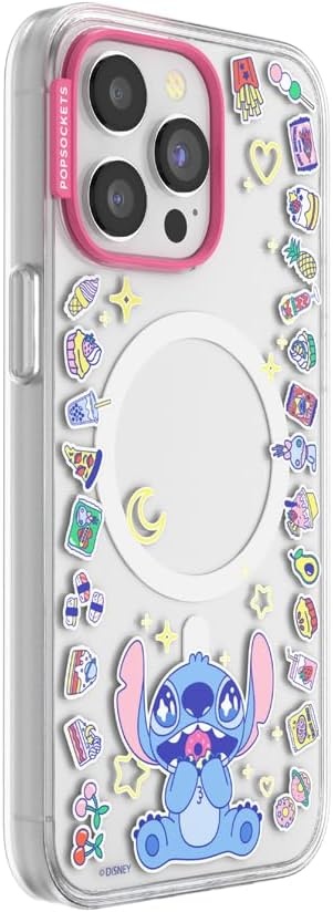 image:imagePopSockets iPhone 13 Pro Max Phone Case with MagSafe Wireless Charging Compatible Disney Mickey Latte CheckStitch Snack Attack