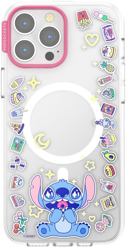 image:imagePopSockets iPhone 13 Pro Max Phone Case with MagSafe Wireless Charging Compatible Disney Mickey Latte CheckStitch Snack Attack