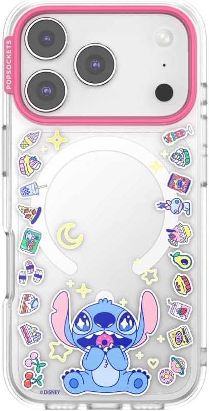 image:imagePopSockets iPhone 13 Pro Max Phone Case with MagSafe Wireless Charging Compatible Disney Mickey Latte CheckStitch Snack Attack