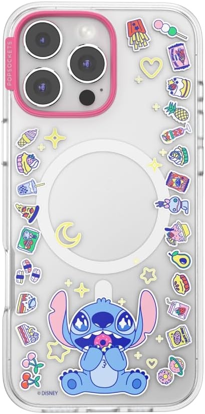 image:imagePopSockets iPhone 13 Pro Max Phone Case with MagSafe Wireless Charging Compatible Disney Mickey Latte CheckStitch Snack Attack