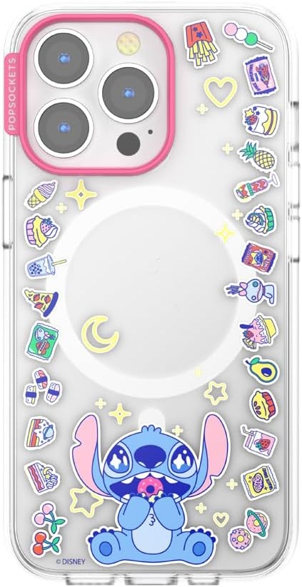 image:imagePopSockets iPhone 13 Pro Max Phone Case with MagSafe Wireless Charging Compatible Disney Mickey Latte CheckStitch Snack Attack