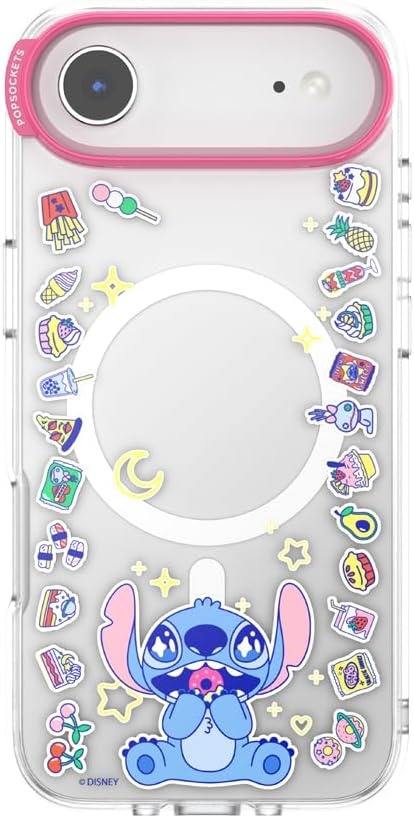 image:imagePopSockets iPhone 13 Pro Max Phone Case with MagSafe Wireless Charging Compatible Disney Mickey Latte CheckStitch Snack Attack