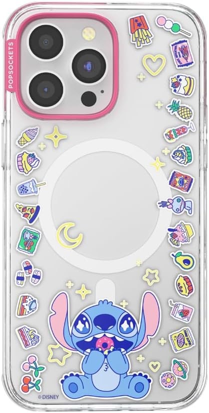 image:imagePopSockets iPhone 13 Pro Max Phone Case with MagSafe Wireless Charging Compatible Disney Mickey Latte CheckStitch Snack Attack