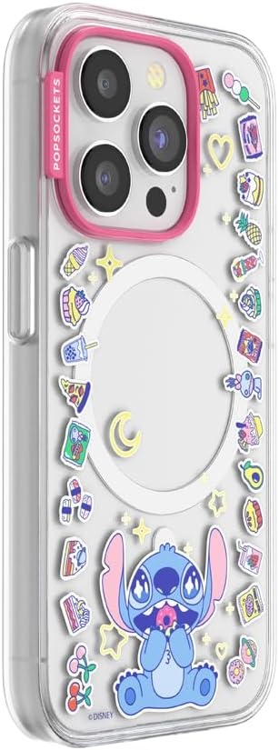 image:imagePopSockets iPhone 13 Pro Max Phone Case with MagSafe Wireless Charging Compatible Disney Mickey Latte CheckStitch Snack Attack