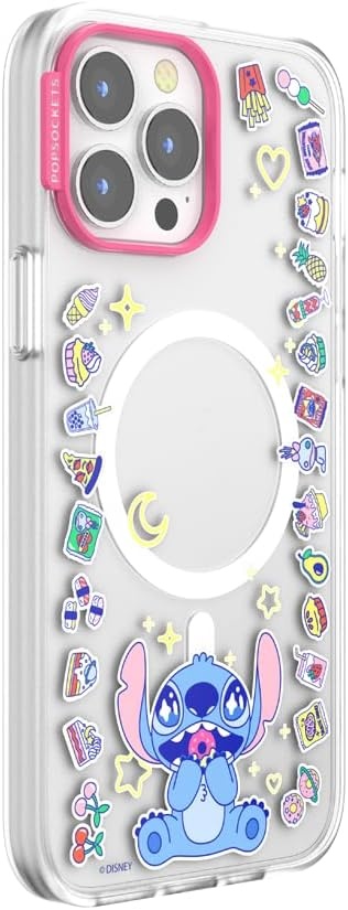 image:imagePopSockets iPhone 13 Pro Max Phone Case with MagSafe Wireless Charging Compatible Disney Mickey Latte CheckStitch Snack Attack