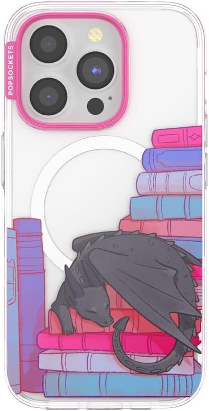 image:imagePopSockets iPhone 15 Pro Phone Case with MagSafe Wireless Charging Compatible Dragon The 13Curled Up With a Good Book
