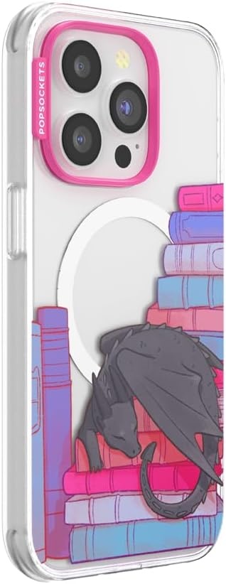 image:imagePopSockets iPhone 15 Pro Phone Case with MagSafe Wireless Charging Compatible Dragon The 13Curled Up With a Good Book