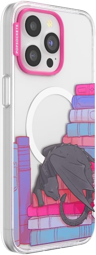 image:imagePopSockets iPhone 15 Pro Phone Case with MagSafe Wireless Charging Compatible Dragon The 13Curled Up With a Good Book