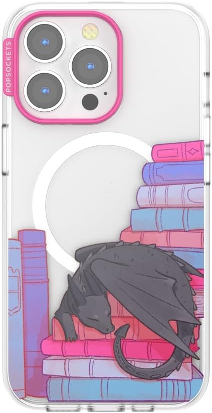 image:imagePopSockets iPhone 15 Pro Phone Case with MagSafe Wireless Charging Compatible Dragon The 13Curled Up With a Good Book