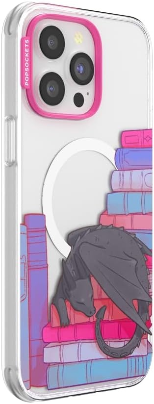 image:imagePopSockets iPhone 15 Pro Phone Case with MagSafe Wireless Charging Compatible Dragon The 13Curled Up With a Good Book