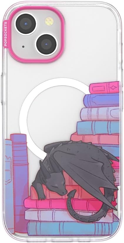 image:imagePopSockets iPhone 15 Pro Phone Case with MagSafe Wireless Charging Compatible Dragon The 13Curled Up With a Good Book