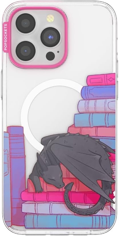 image:imagePopSockets iPhone 15 Pro Phone Case with MagSafe Wireless Charging Compatible Dragon The 13Curled Up With a Good Book