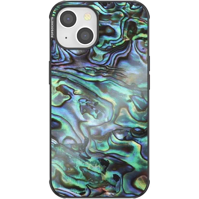 image:imagePopSockets iPhone 13 Phone Case with MagSafe Wireless Charging Compatible Checkered  Blush GinghamAlbalone