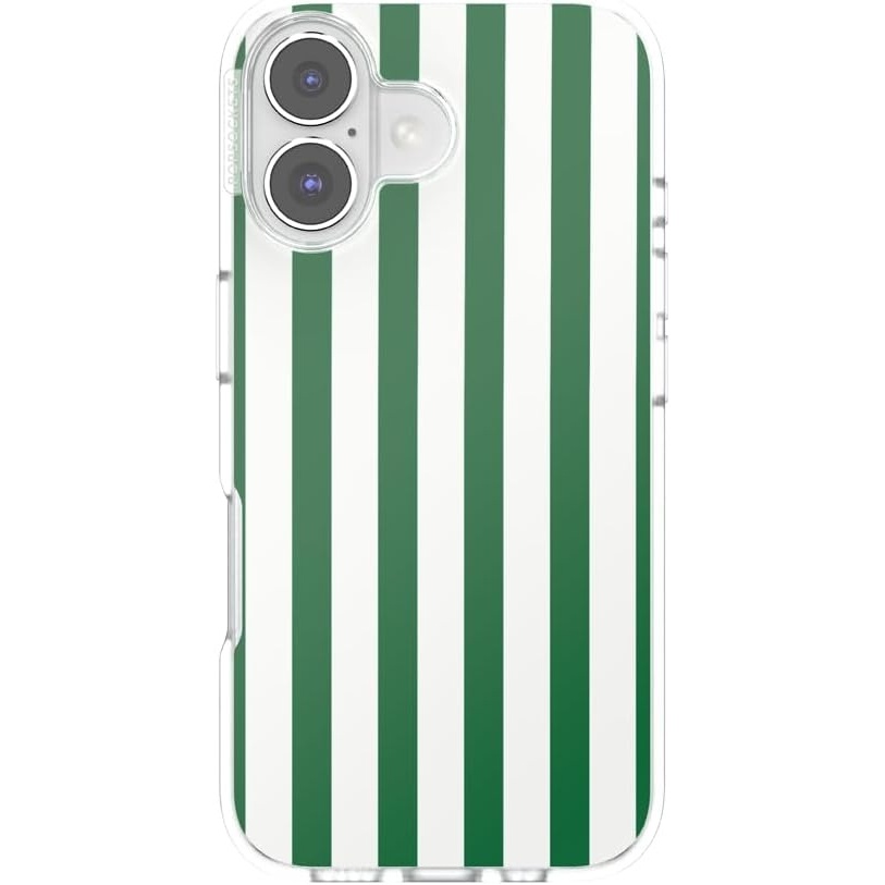 image:imagePopSockets iPhone 13 Phone Case with MagSafe Wireless Charging Compatible Checkered  Blush GinghamClub Stripe Green