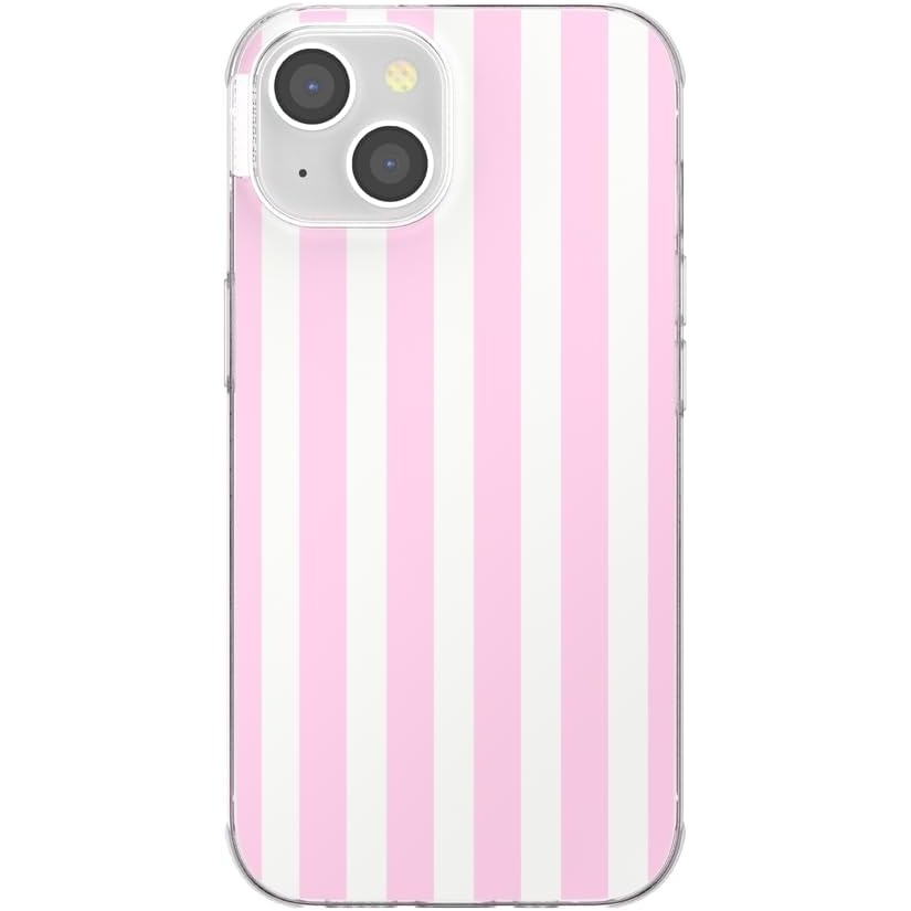 image:imagePopSockets iPhone 13 Phone Case with MagSafe Wireless Charging Compatible Checkered Blush GinghamClub Stripe Pink