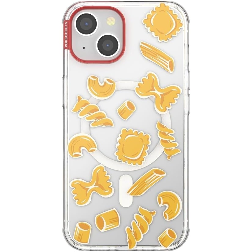 image:imagePopSockets iPhone 13 Pro Max Phone Case with MagSafe Wireless Charging Compatible Checkered  Blush GinghamPasta Pasta