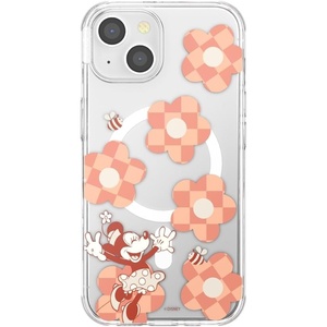 PopSockets iPhone 13 Pro Max Phone Case with MagSafe, Wireless Charging Compatible, Disney – Mickey Latte Check(Minnie Checker Flower)