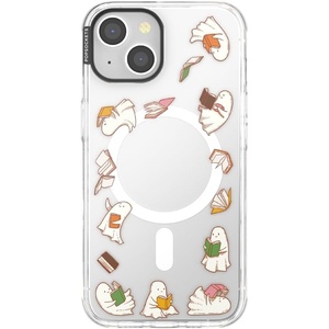 PopSockets iPhone 15 Pro Phone Case with MagSafe, Wireless Charging Compatible, Dragon – The 13(Spooky Book Club Clear)