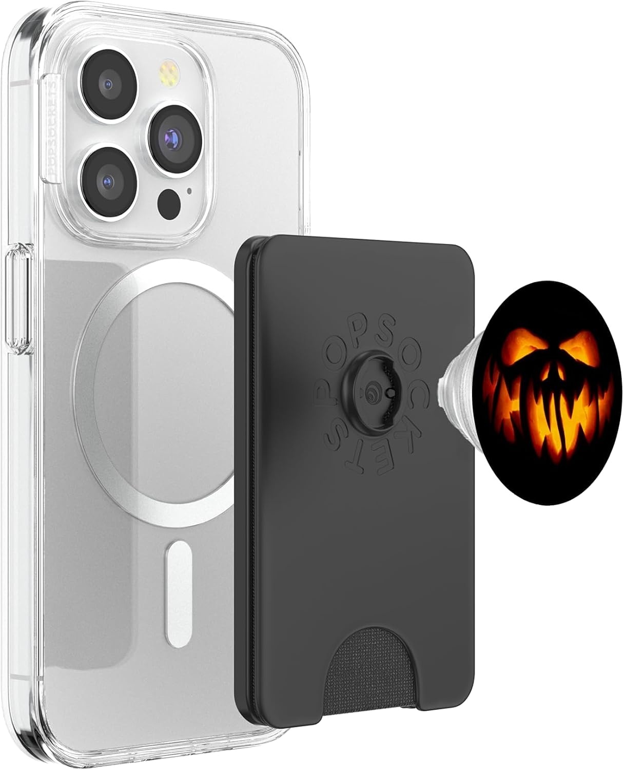 image:imagePopSockets Halloween Phone Grip Spooky JackoLantern PopSockets PopGrip for MagSafeMagnetic PopWallet