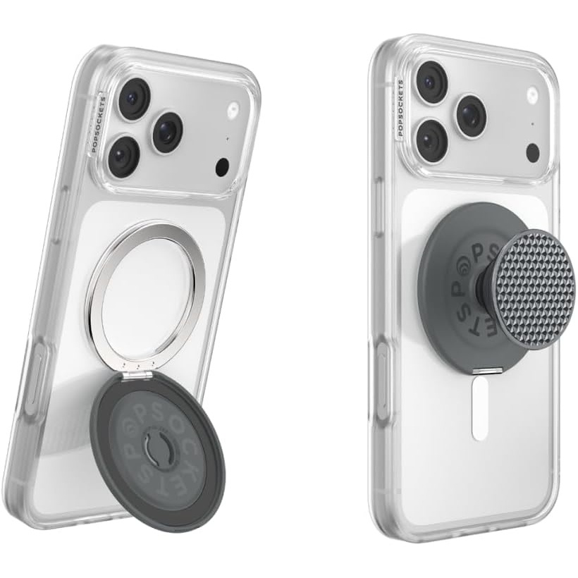 image:imagePopSockets KickOut Grip for MagSafe Adjustable Kickstand for Portrait or Landscape Magnetic Stand Green  GreenKnurl Gunmetal