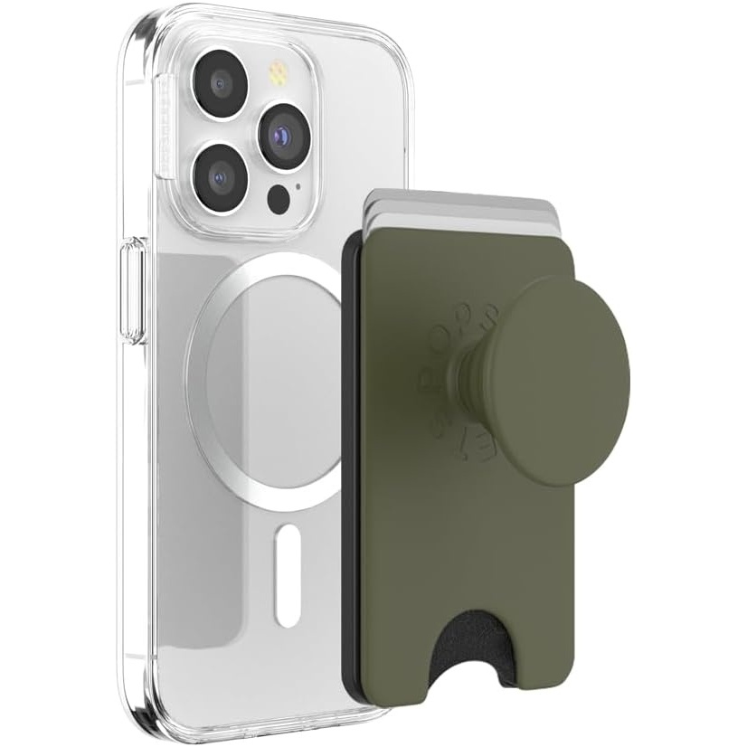 image:imagePopSockets KickOut Wallet for MagSafe Adjustable Kickstand Magnetic Stand Green  Knurl ForestFatigue