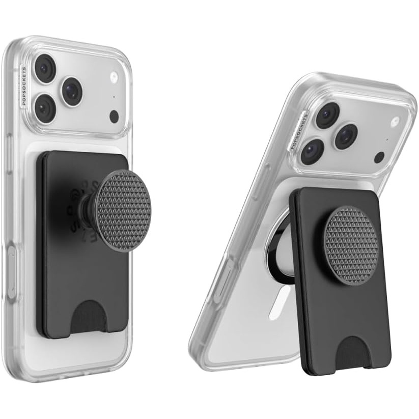image:imagePopSockets KickOut Wallet for MagSafe Adjustable Kickstand Magnetic Stand Green  Knurl ForestKnurl Black