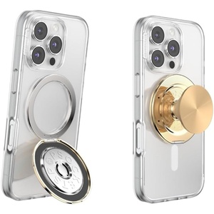 PopSockets Kick-Out Grip for MagSafe, Adjustable Kickstand for Portrait or Landscape, Magnetic Stand, Green – Green(Gold Radial)