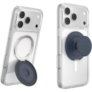 PopSockets Kick-Out Grip for MagSafe, Adjustable Kickstand for Portrait or Landscape, Magnetic Stand, Green – Green(Knurl Navy)