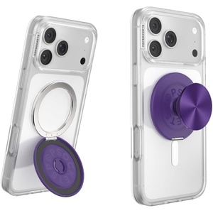 PopSockets Kick-Out Grip for MagSafe, Adjustable Kickstand for Portrait or Landscape, Magnetic Stand, Green – Green(Purple)