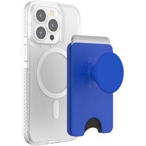 PopSockets Kick-Out Wallet for MagSafe, Adjustable Kickstand, Magnetic Stand, Green – Knurl Forest(Cobalt)