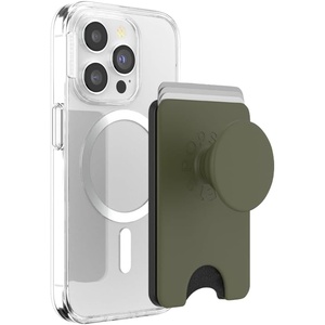 PopSockets Kick-Out Wallet for MagSafe, Adjustable Kickstand, Magnetic Stand, Green – Knurl Forest(Fatigue)