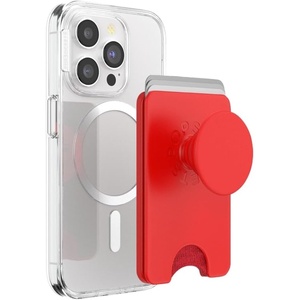 PopSockets Kick-Out Wallet for MagSafe, Adjustable Kickstand, Magnetic Stand, Green – Knurl Forest(Rosso)