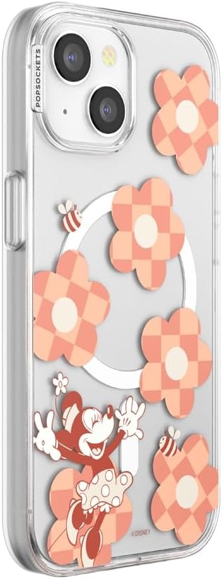 image:imagePopSockets iPhone 15 Phone Case with MagSafe Wireless Charging Compatible Disney Minnie Checker Flower