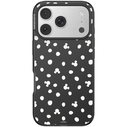 image:imagePopSockets iPhone 17 Pro Phone Case with MagSafe Wireless Charging Compatible Disney  Mickey Polka Dot Black