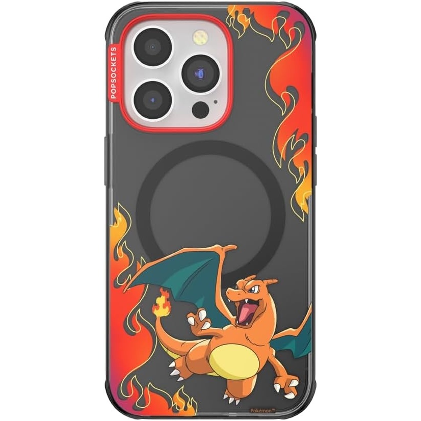 image:imagePopSockets iPhone 17 Pro Phone Case with MagSafe Wireless Charging Compatible Pokemon  Sakura DreamsCharizard in Flight