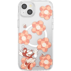 PopSockets iPhone 15 Plus Phone Case with MagSafe, Wireless Charging Compatible, Disney – Minnie Checker Flower