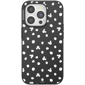 PopSockets iPhone 15 Pro Phone Case with MagSafe, Wireless Charging Compatible, Disney – Mickey Polka Dot Black