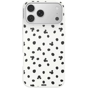 PopSockets iPhone 17 Pro Max Phone Case with MagSafe, Wireless Charging Compatible, Disney – Mickey Polka Dot White