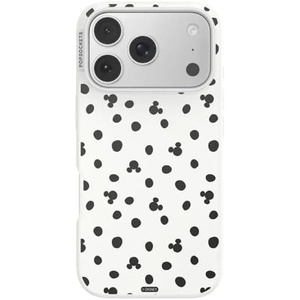 PopSockets iPhone 17 Pro Phone Case with MagSafe, Wireless Charging Compatible, Disney – Mickey Polka Dot White