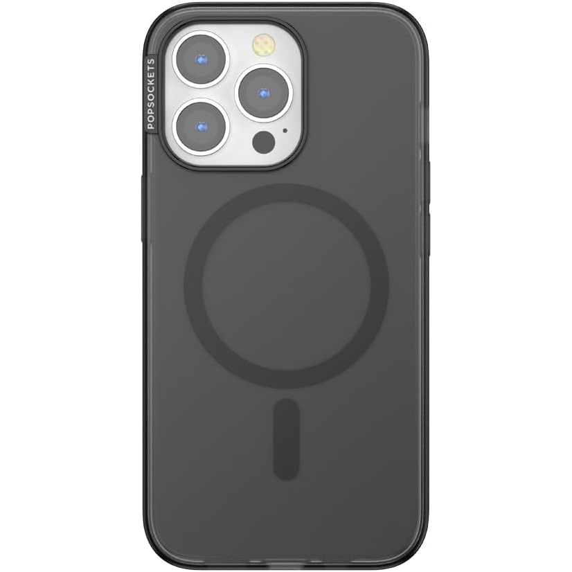 image:imagePopSockets iPhone 14 Case with MagSafe Phone Case for iPhone 14 Grip Sold Separately Wireless Charging Compatible  NightshadeBlack Transluscent