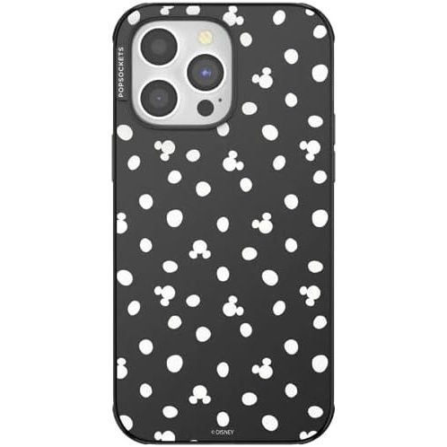 image:imagePopSockets iPhone 14 Pro Max Phone Case with MagSafe Wireless Charging Compatible Disney  Mickey Polka Dot Black