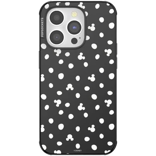 image:imagePopSockets iPhone 14 Pro Phone Case with MagSafe Wireless Charging Compatible Disney  Mickey Polka Dot Black