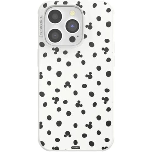 image:imagePopSockets iPhone 14 Pro Phone Case with MagSafe Wireless Charging Compatible Disney  Mickey Polka Dot White