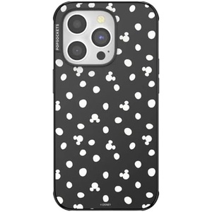 PopSockets iPhone 14 Pro Phone Case with MagSafe, Wireless Charging Compatible, Disney – Mickey Polka Dot Black