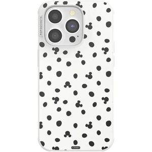 PopSockets iPhone 14 Pro Phone Case with MagSafe, Wireless Charging Compatible, Disney – Mickey Polka Dot White
