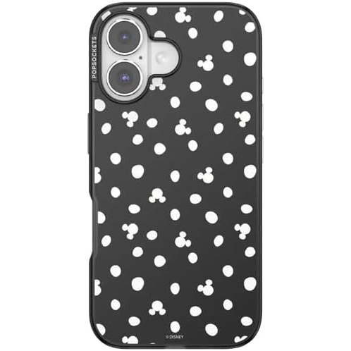 image:imagePopSockets iPhone 16 Phone Case with MagSafe Wireless Charging Compatible Disney  Mickey Polka Dot Black