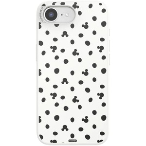 PopSockets iPhone 16E Phone Case with MagSafe, Wireless Charging Compatible, Disney – Mickey Polka Dot White